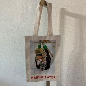 Marine Layer Cream Tote with Graphic Design